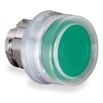 ZB4-BP2 CABEZA DE PULSADOR CON CAPUCHON DE GOMA VERDE